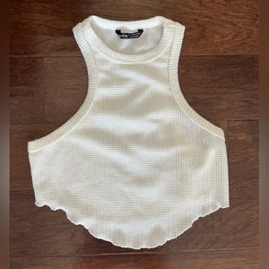 ❤️4 for $28 white halter waffle tank